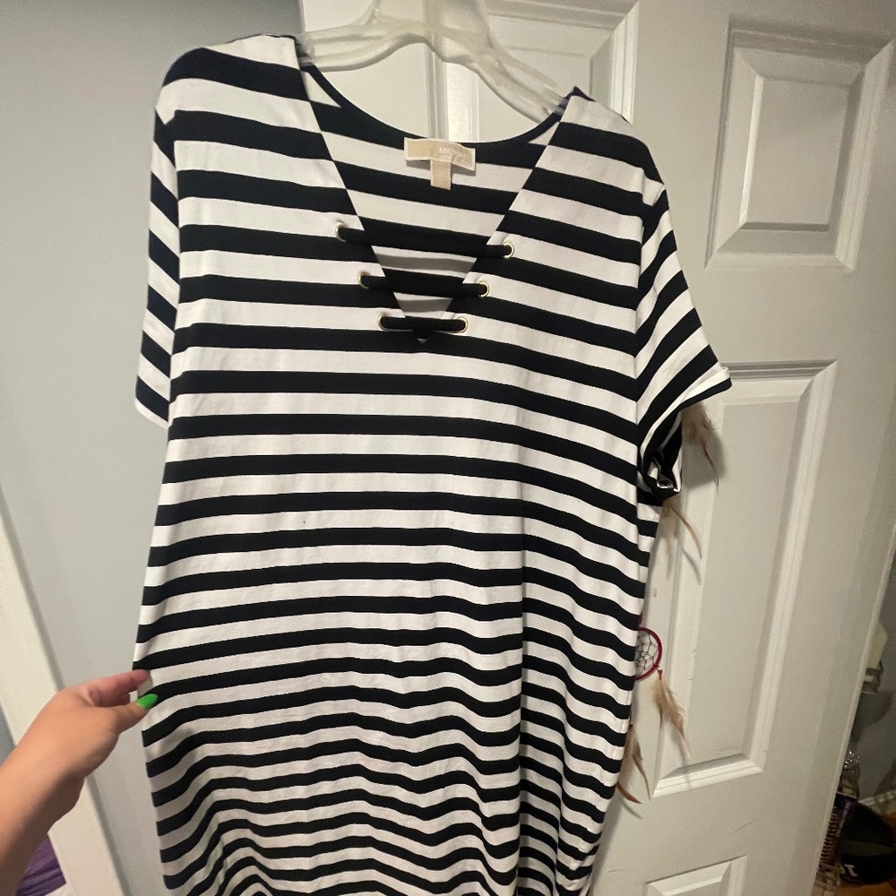 3xl michael kors knee length striped dress